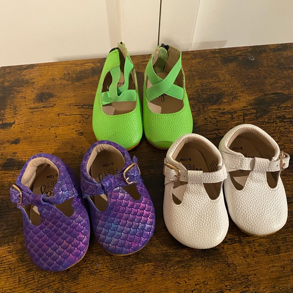 3 pairs of Monkey Feet shoes- Lot